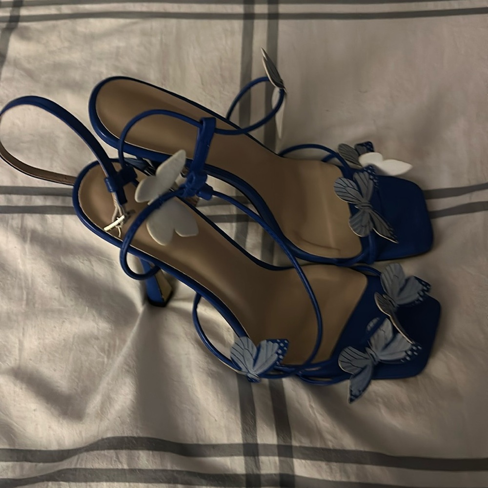 blue butterfly heels